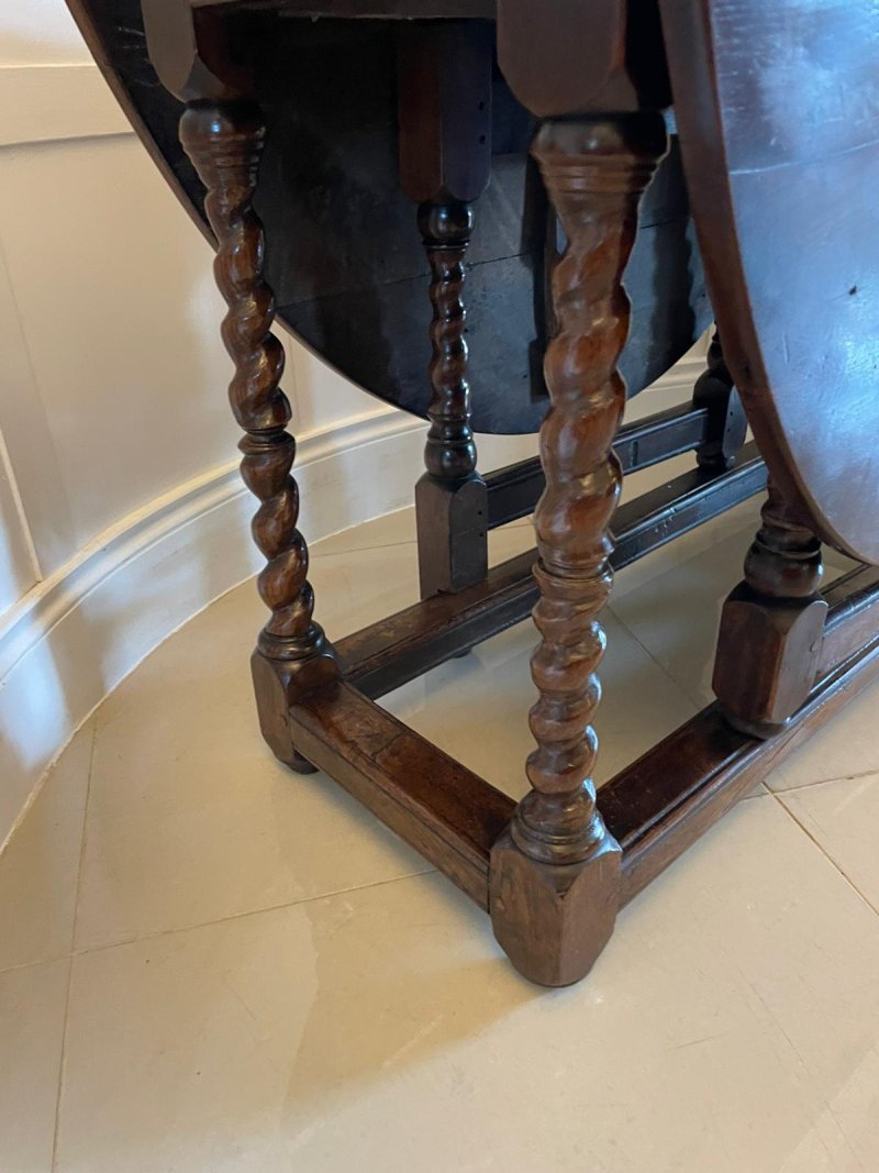 Antique 17th Century Oak Gateleg Table - Image 11